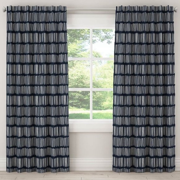 Skyline Blackout Curtains in Dash - Navy (Pair)